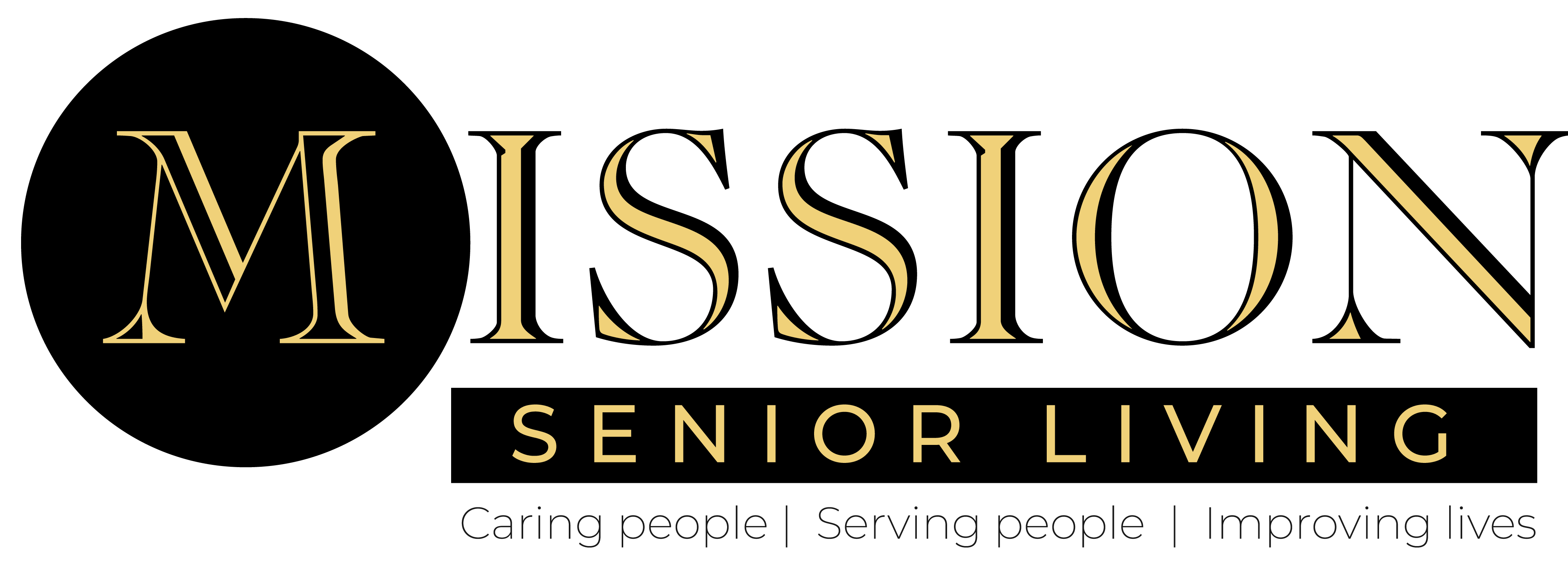 Mission senior living logo.